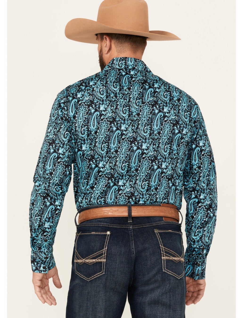 ROCK & ROLL DENIM MEN'S PAISLEY PRINT LONG SLEEVE SNAP STRETCH WESTERN SHIRT