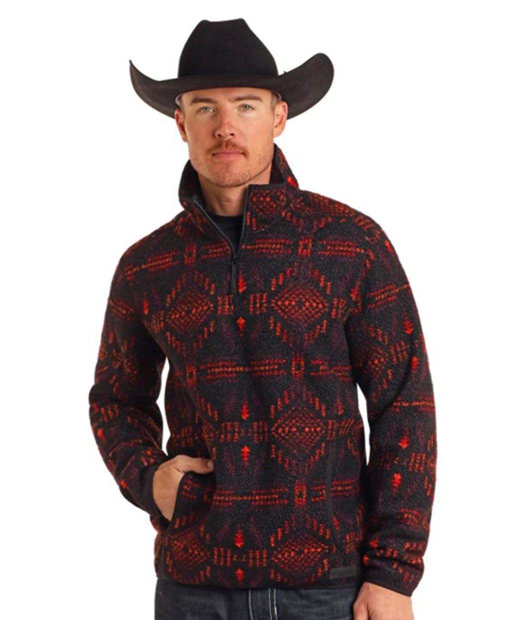 Rock & Roll Red Azteca Berber Pullover