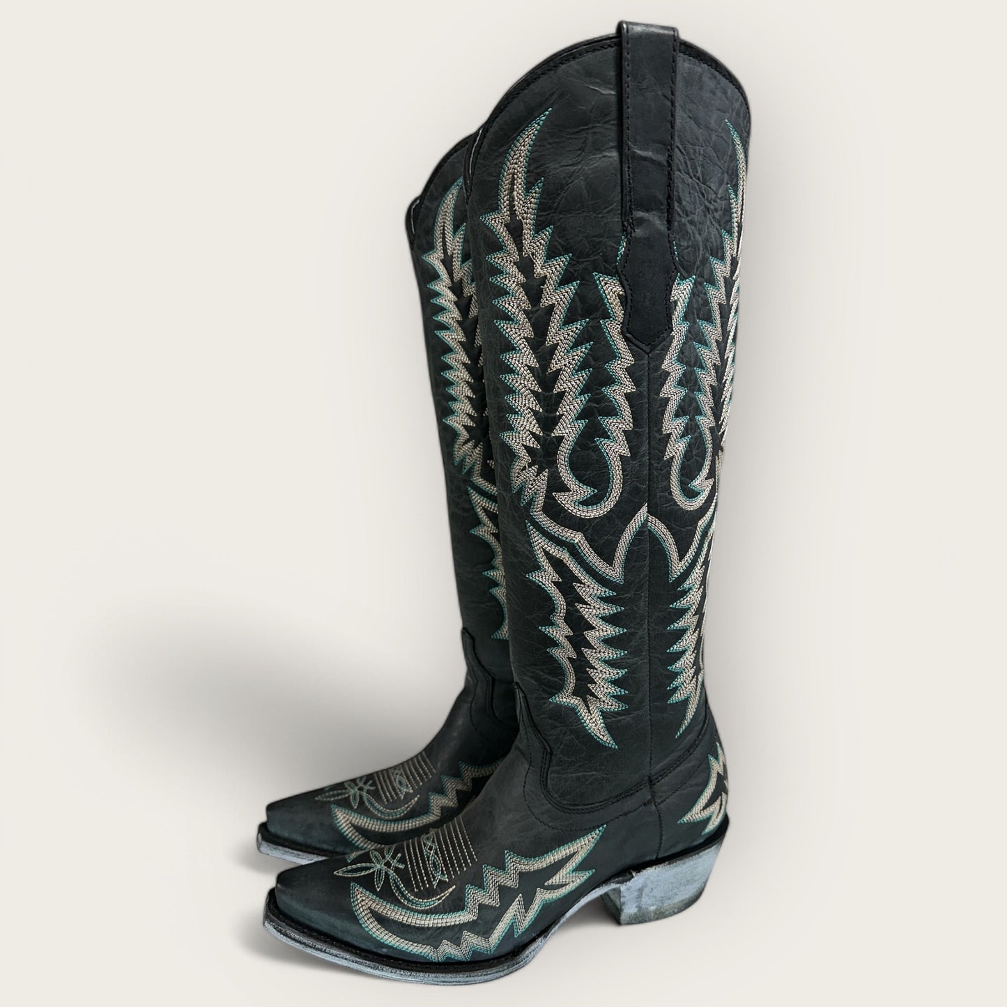 Black Pearl Tall Snip Toe Cowgirl Boot