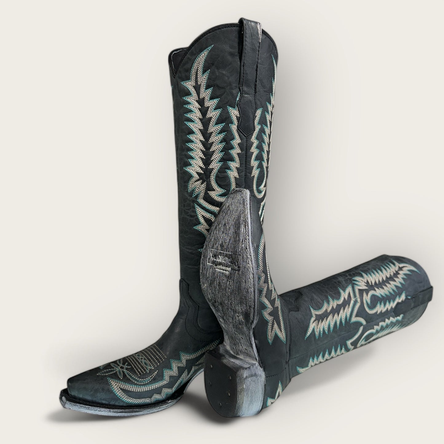 Black Pearl Tall Snip Toe Cowgirl Boot